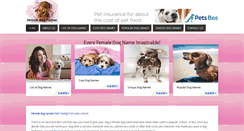 Desktop Screenshot of femaledognames.net